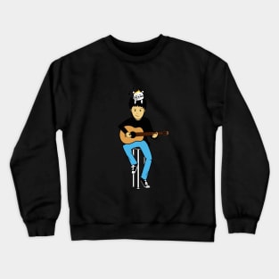 cat and boy Crewneck Sweatshirt